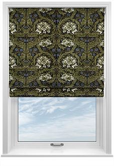 William Morris At Home African Marigold Velvet, Cornflower - Twist&Fit Roman Blind